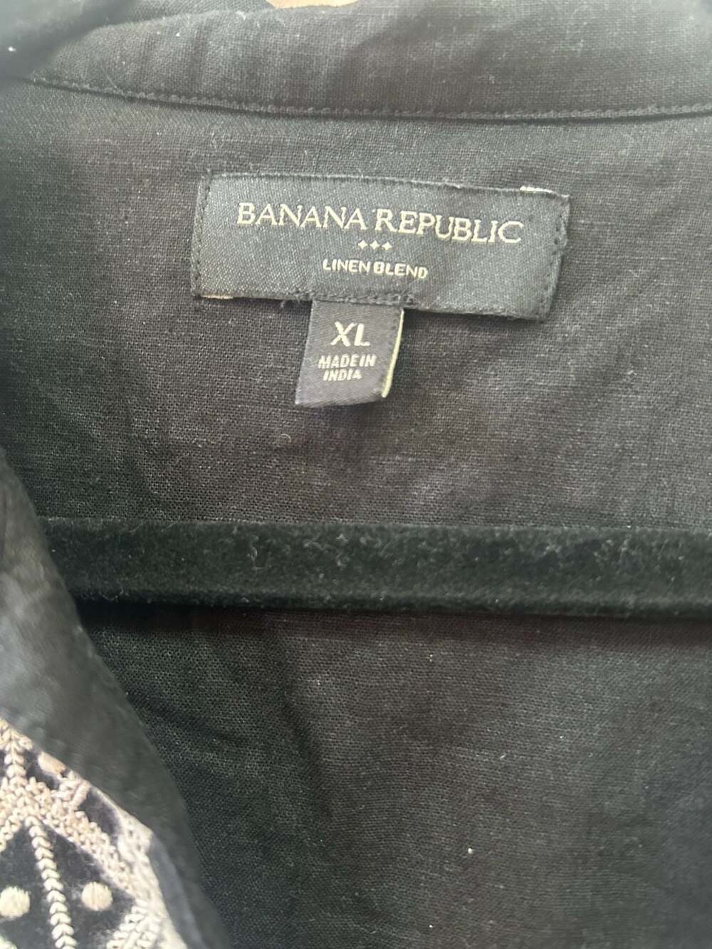 Banana Republic Linen Blend Embroidered V-Neck Short Sleeve Top - Picture 3 of 7